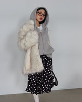 Dot Polka Dot Back Banding Midi Skirt
