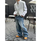 [Unisex] Hive curve line denim pants(2color)