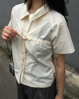 Ribbon shirring t-shirt