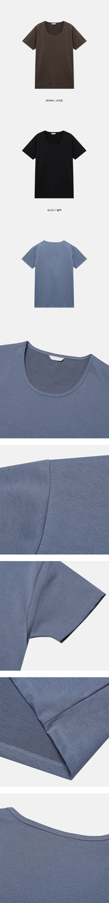 [MUSCLE FIT] U neck muscle half-shirts(8color)
