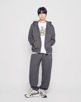 25FW BASIC LOGO NAPPING HOODIE ZIP UP CHARCOAL