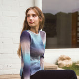 WOOL GRADATION KNIT TOP - SKYBLUE & BLUE