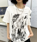 Chemical Girls Loose round neck semi-detachable short-sleeved T-shirt