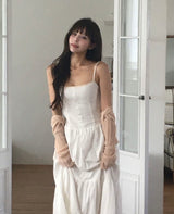 shu-a cream lace bustier long ops