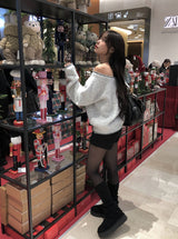 Lekin Color Matching One-Shoulder Knit