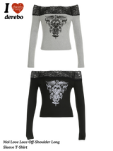 モイラブレースオフショルダーロングスリーブTシャツ