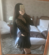 エナーレースフリルカーディガン (Black)