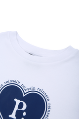 White P:HEART crop t-shirts