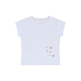 Grunge Claw Leopard Eyelet Tee - White