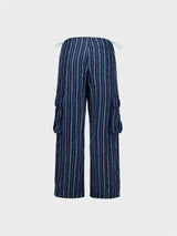 Lace Denim Parachute Pants_Blue 