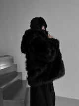 lisa faux fur hooded jacket (2color)