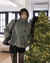 [wool 40%] スティンアルパカハイネックコート
