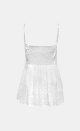 Rosie Eyelet Ribbon Peplum Blouse