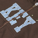 Damage Spray Key Hood Zip-up (Brown)