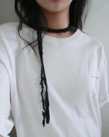 Double Tie Lace Necklace - Grey