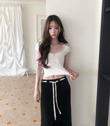 コーブトーンレーススリムトップ
