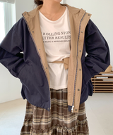 About Colorful Hood Bomber Jacket