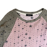 スターラグランスリーブTシャツ (ピンク/カーキ)