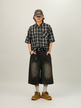 GM Check Overfit Half Shirts