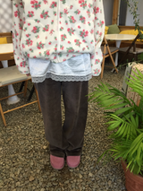 ペンネベロアワイドバンディングパンツ（3c）