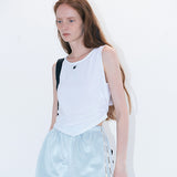 Strap cropped tank white