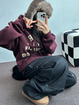 SHOULDER ARM PRINTING TATTOO PATCH CHERRY HOODIE🍒🩵🤍3COLOR