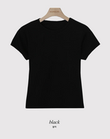 ベーシックパステルリブショートTシャツ (7color)