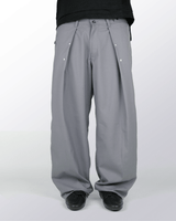 Balloon Pleated Trousers - Charcoal