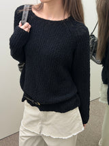 Soft raglan net knit(3color)