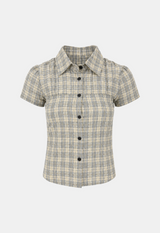 Yvie Plaid Puff Shirt
