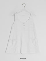 Fineb Button Pocket Layered Sleeveless One Piece