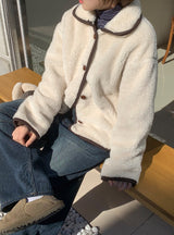 Bigget Collar Wool Mustang Fur Jacket
