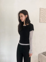 Basic U-neck Warm Pendant T-shirt (5color)