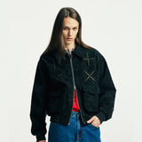 east star suede blouson black