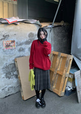 レイヤードVネックニット