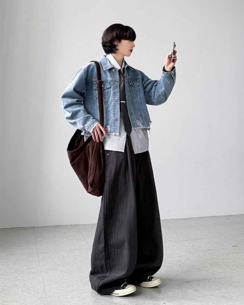 Frayed Crop Denim Jacket