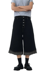ローエッジパッチワーククロップジーンズ
