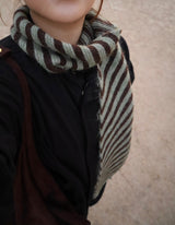 Bias stripe wool muffler / 4colors