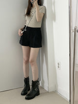 Loewe Ribbed Button Collar Short Sleeve Knit