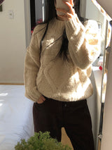 [MADE] MUHR ハイネックケーブルニット