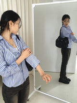 Aton geek chic twisted ribbon striped shirt