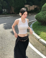 ホワイトストーンドロップネックレス