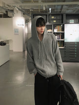 Meliou Crop Knit Hooded Zip-Up 3C