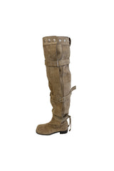 BUCKLE THIGH HIGH BOOTS [LOW]