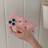[Mademoment] fuzzy ribbon bunny design iphone card case