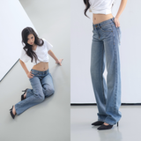 Tiberinus - Lily Jeans - Low-Rise Straight-Leg Jeans - Light Blue - 23 cm Rise - 23.5 cm Leg Opening