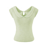 Luelle Eyelet Collar Knit