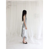 【MADE】chiffon flutter skirt, gray