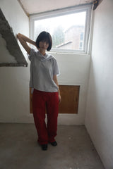 wide drape neck blouse