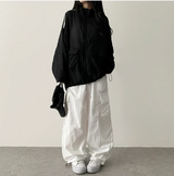 Shelly Gauze Two-Line High-Neck Zip-Up Jumper